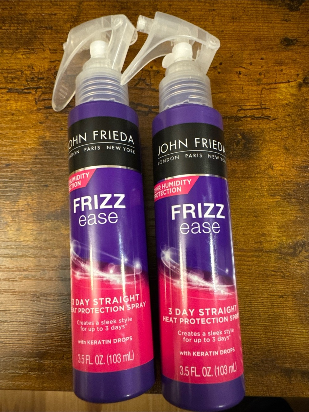 Two John Frieda Frizz Ease 3 Day Straight Heat Protection Spray - 3.5 Oz each